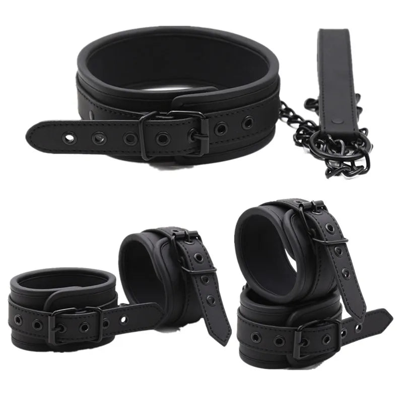 BDSM Bondage Kit — Handcuffs, Ankle Cuffs & Collar