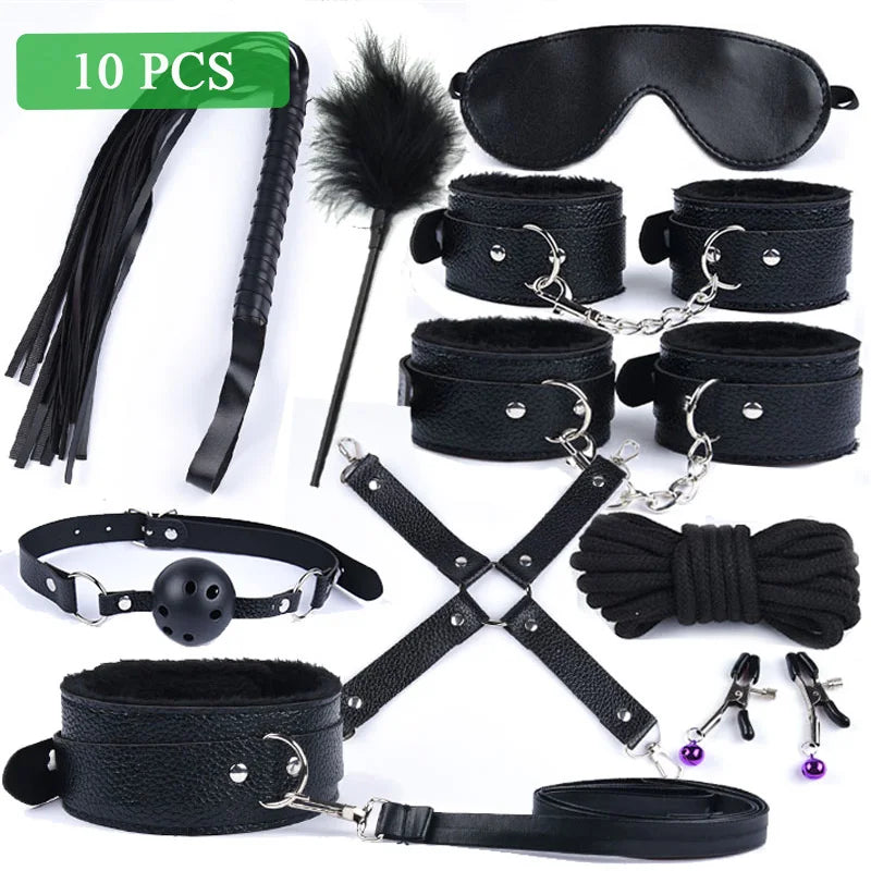 Bondage Set with Fox Tail Plug & Whip