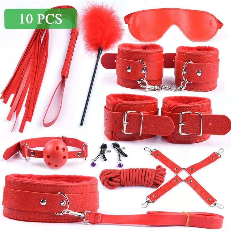 Bondage Set with Fox Tail Plug & Whip