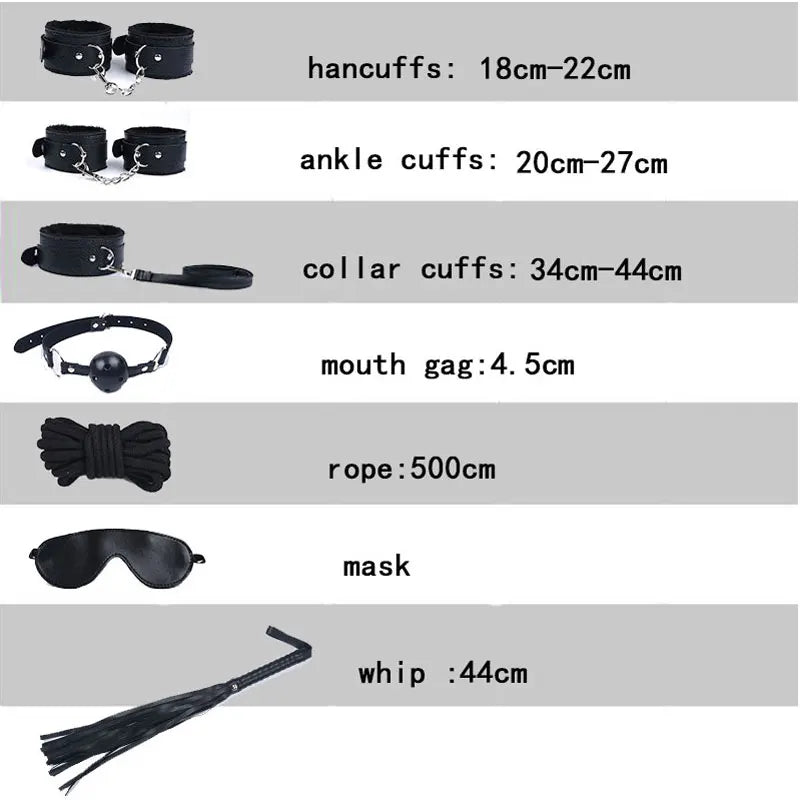 Sex toys for Women Bdsm Sex Bondage Set Handcuffs Whip 40CM Fox Tail Anal Plug Adult Games