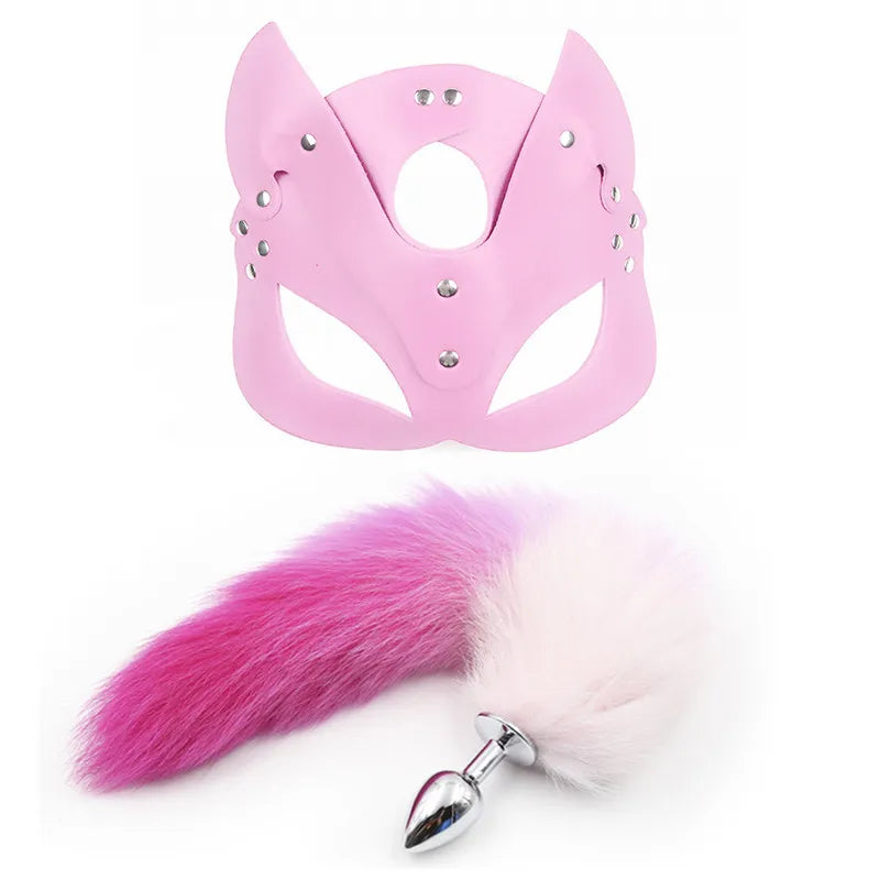 Bondage Set with Fox Tail Plug & Whip