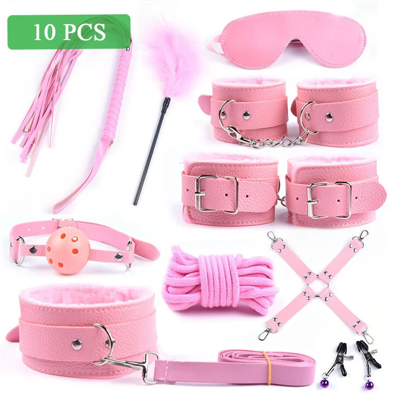 Bondage Set with Fox Tail Plug & Whip