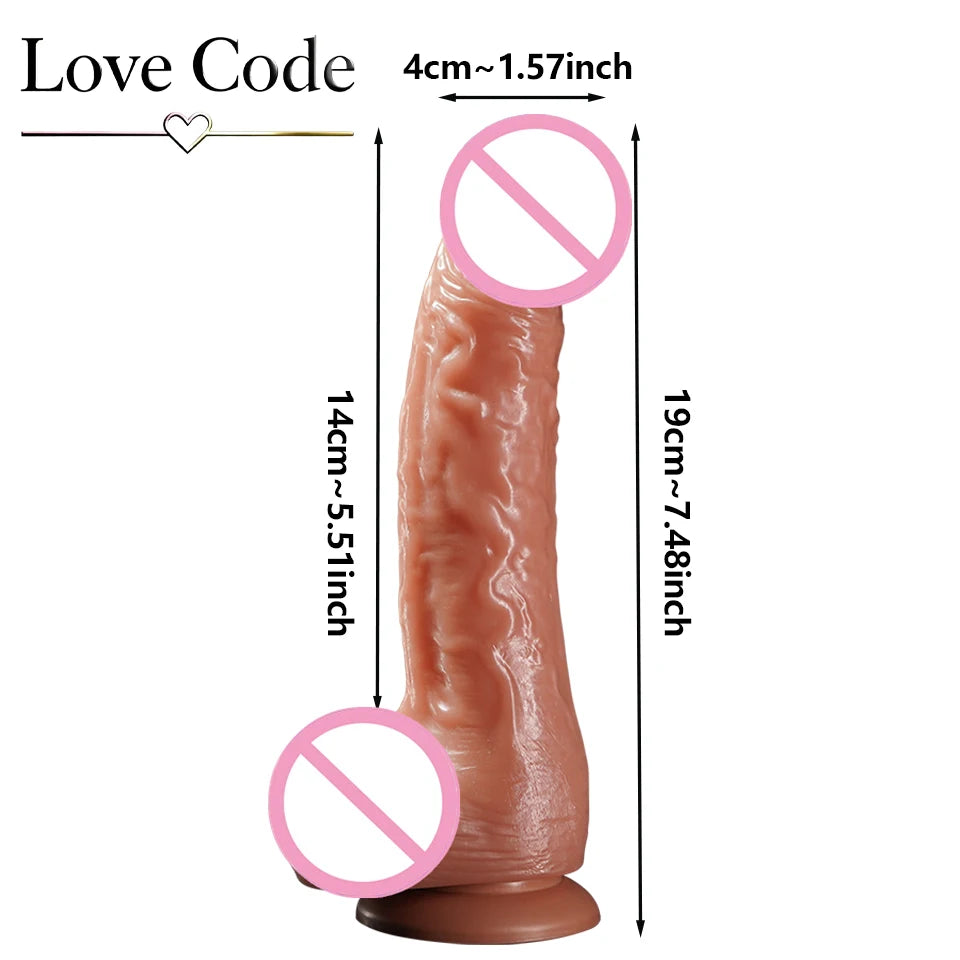 Realistic Silicone Dildo with Suction Cup Base