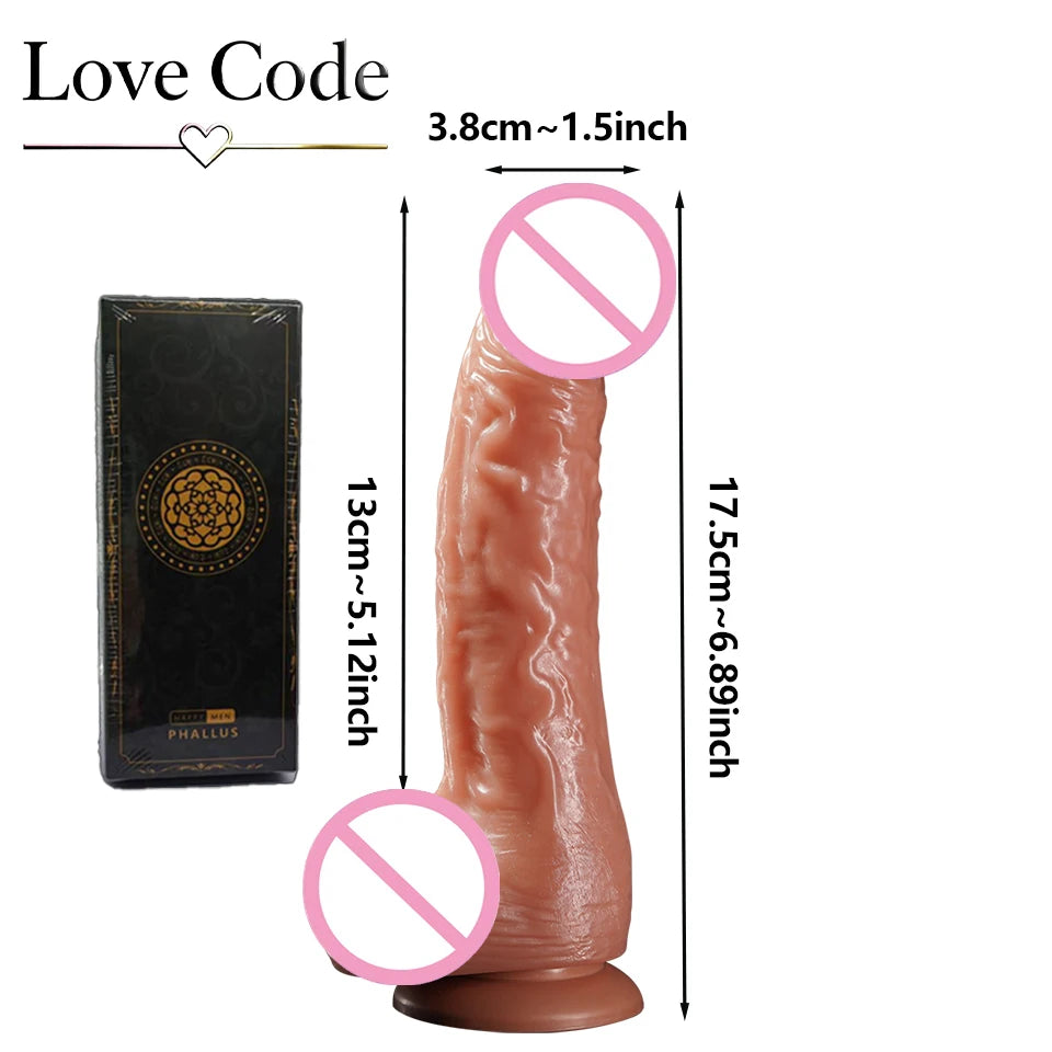 Realistic Silicone Dildo with Suction Cup Base