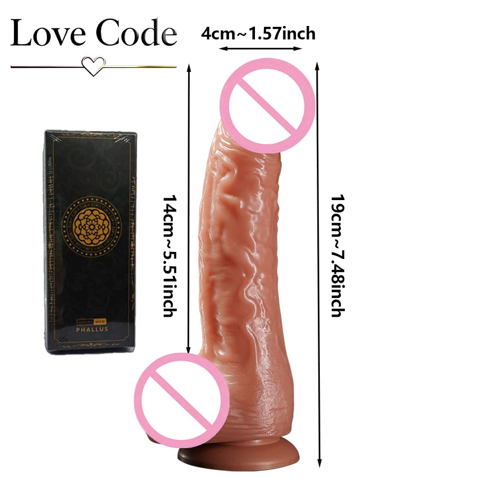Realistic Silicone Dildo with Suction Cup Base