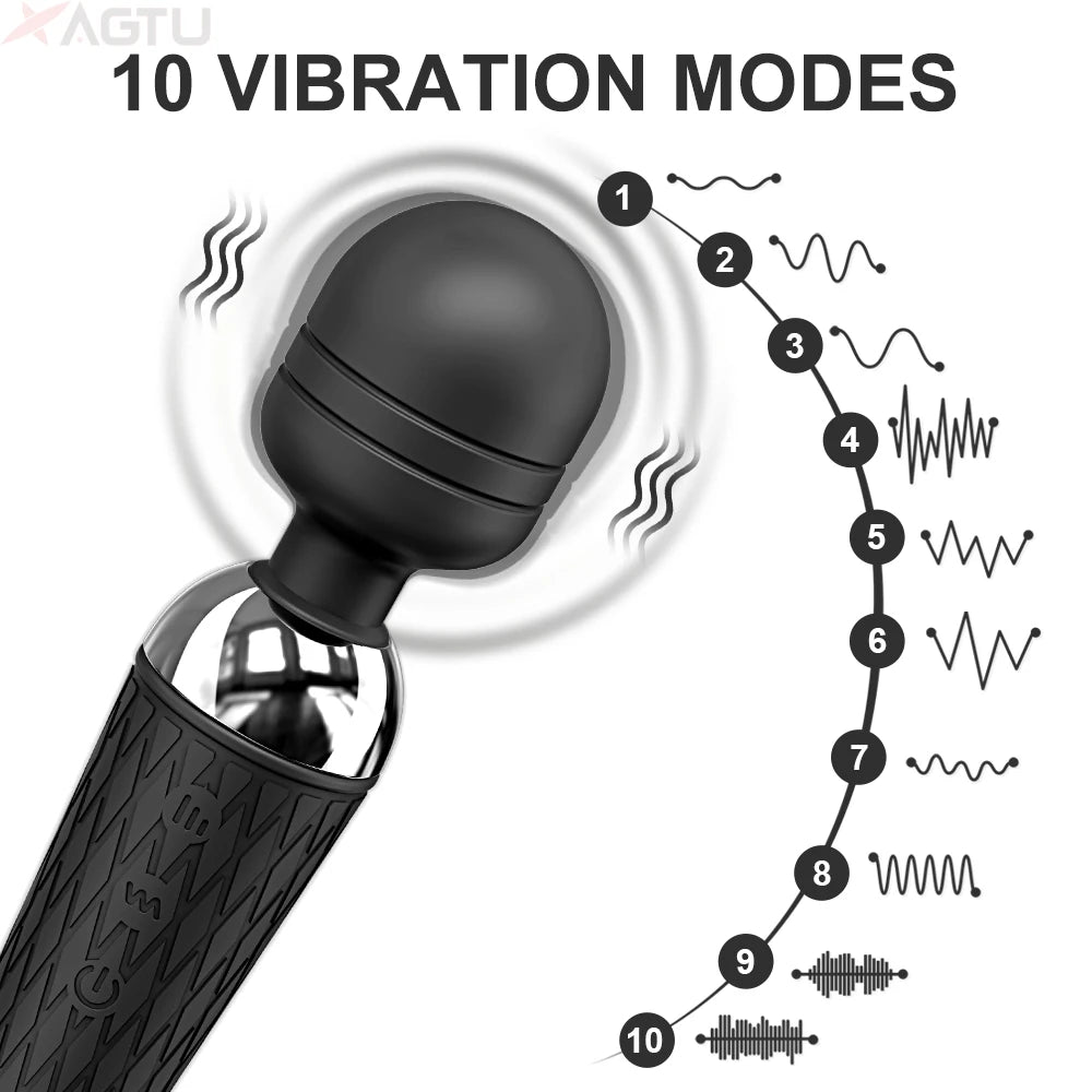 Sex Toy  AV Vibrator for Women Clitoris Stimulator Nipple G Spot Magic-Wand Dildo Female Vibrating Masturbation Adult Sex Toys