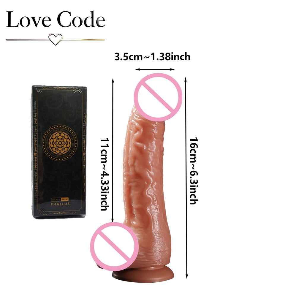 Realistic Silicone Dildo with Suction Cup Base