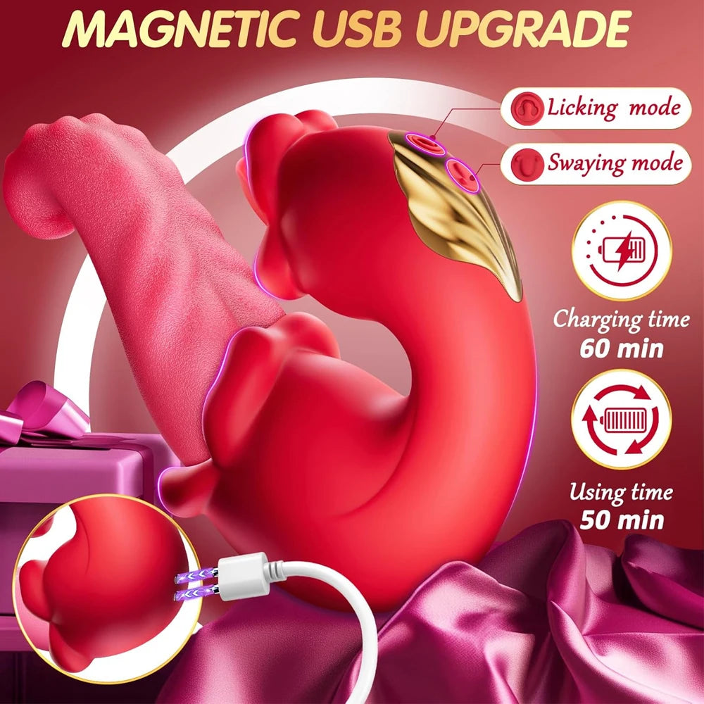 Sex Toys Realistic Heating Tongue Vibrator Women G-Spot Vibrator Clitoral Stimulator Adult Toy Vagina Massager for Female