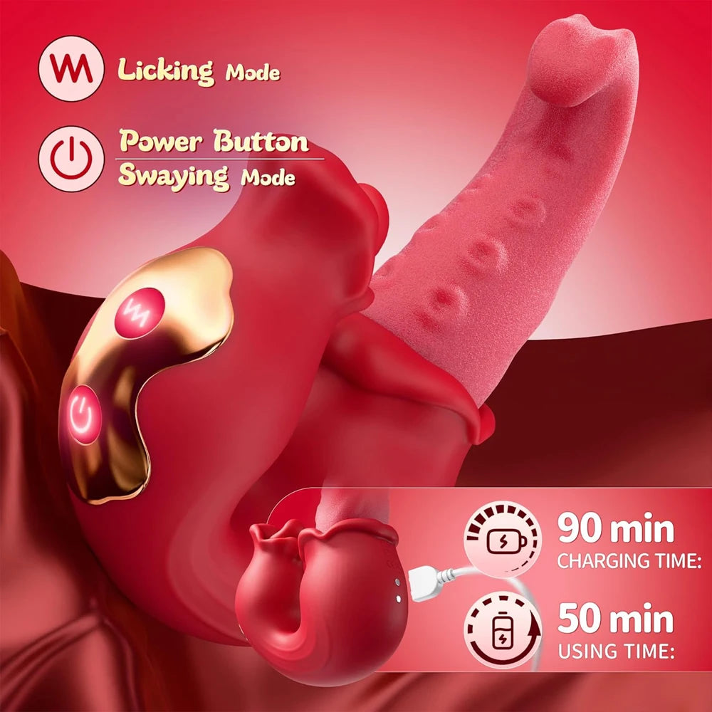 Sex Toys Realistic Heating Tongue Vibrator Women G-Spot Vibrator Clitoral Stimulator Adult Toy Vagina Massager for Female