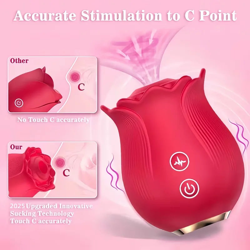 Sex Toy Rose Stimulating Massage Clitoral Suction Device Waterproof Silicone 10 Modes Vibrator Orgasm Masturbator Adult Game Toy