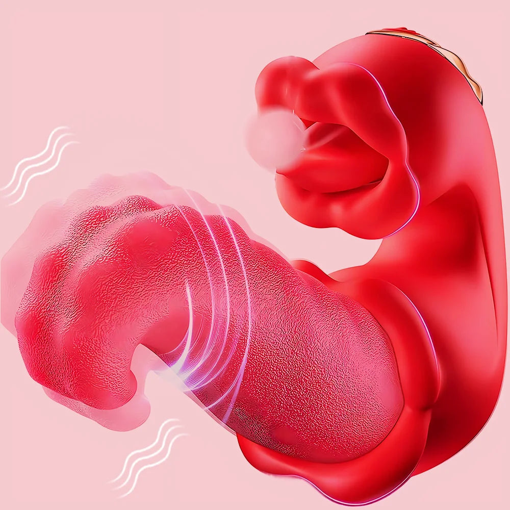 Sex Toy Realistic Tongue Vibrator Women Licking Clitoral Swing Vibration Rose Toy Thrusting Vibrators Dildo Adult Toy Stimulator