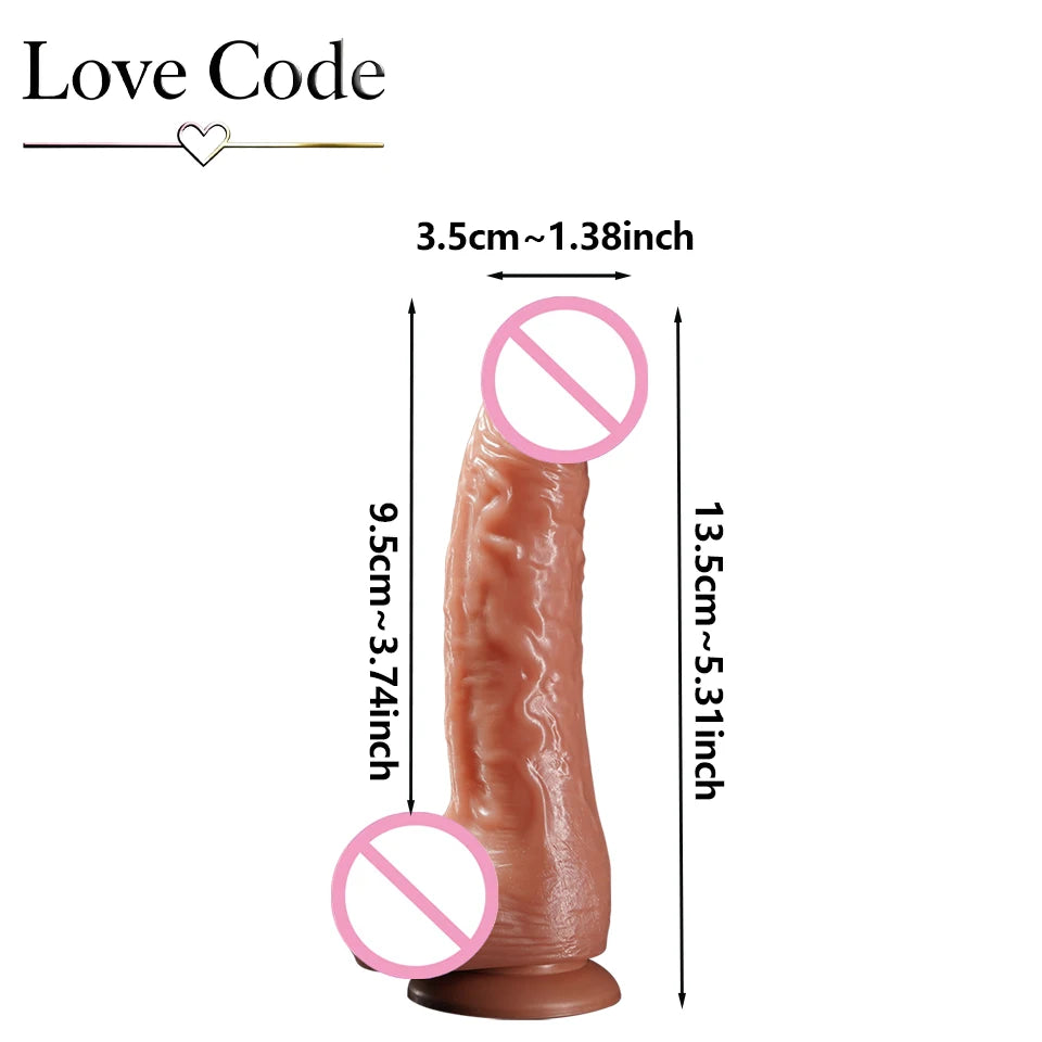Realistic Silicone Dildo with Suction Cup Base