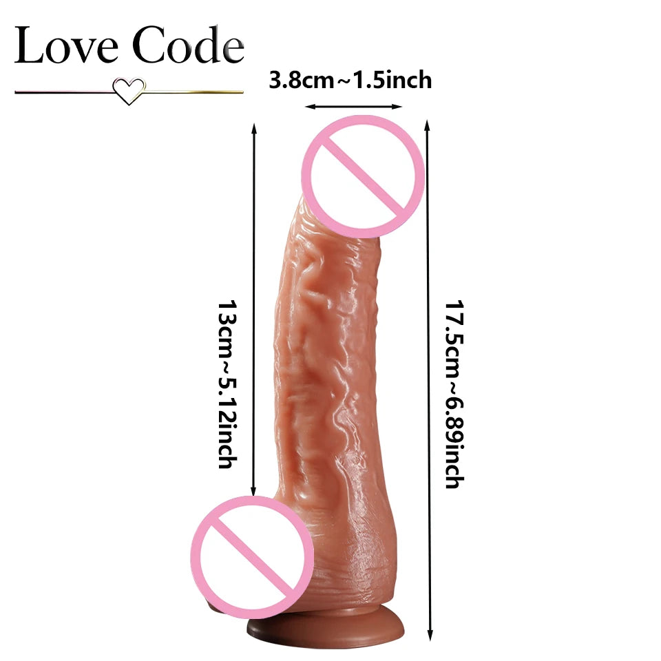 Realistic Silicone Dildo with Suction Cup Base