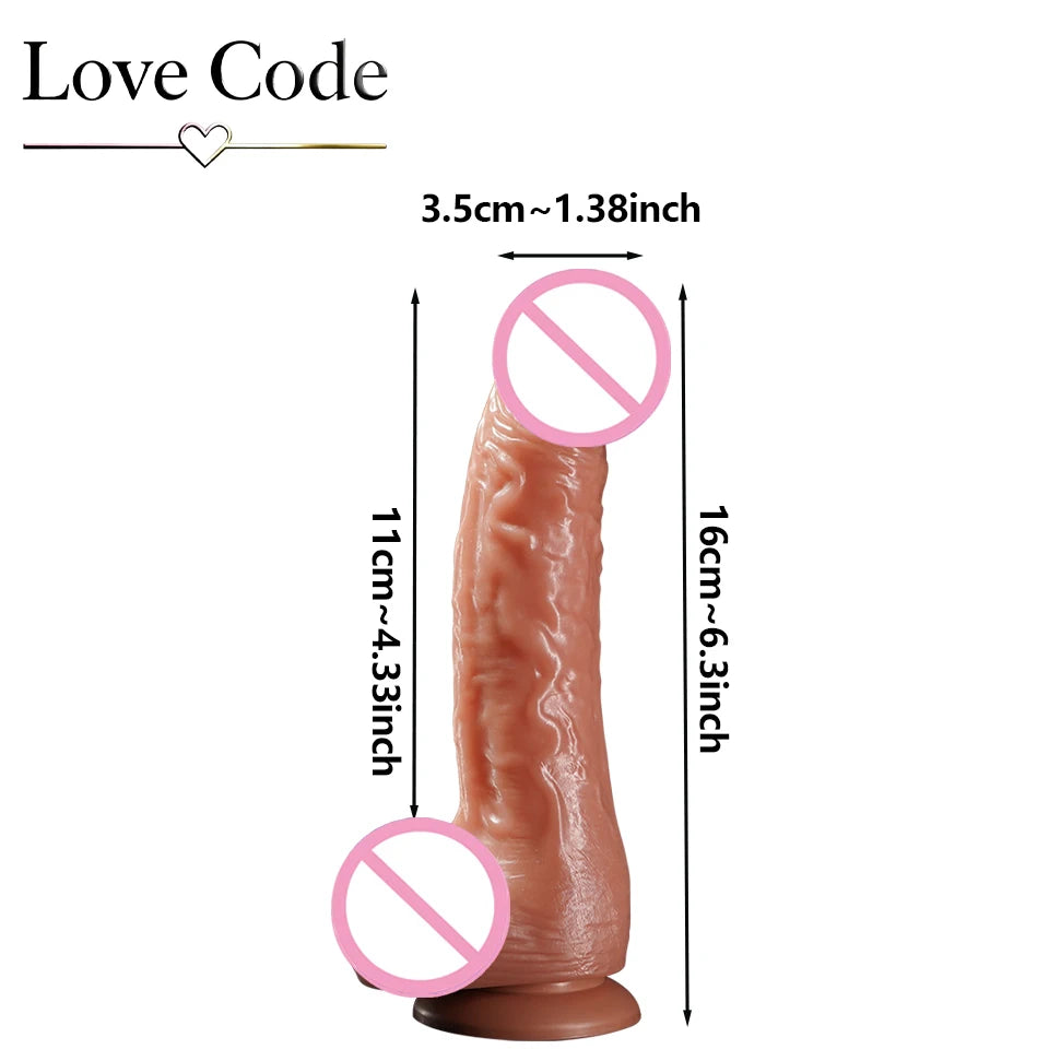 Realistic Silicone Dildo with Suction Cup Base