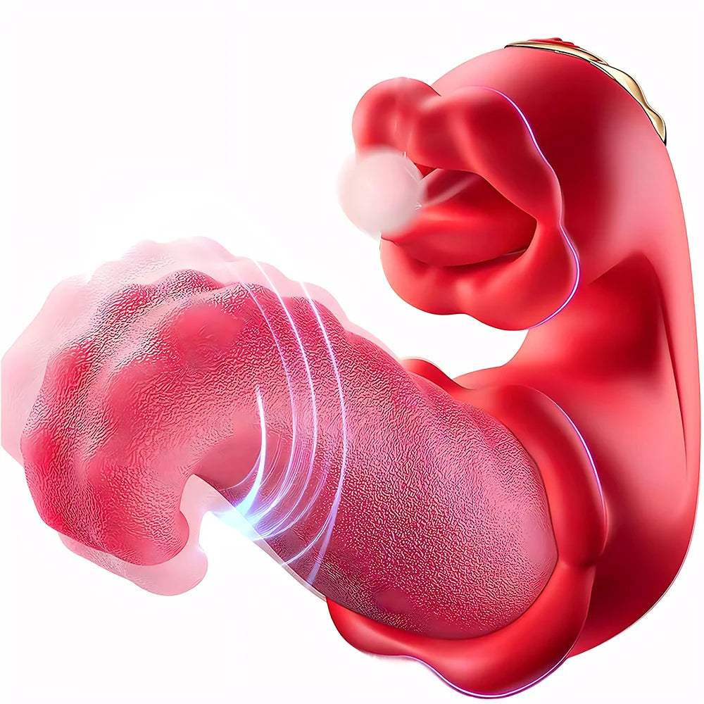 Sex Toy Realistic Tongue Vibrator Women Licking Clitoral Swing Vibration Rose Toy Thrusting Vibrators Dildo Adult Toy Stimulator