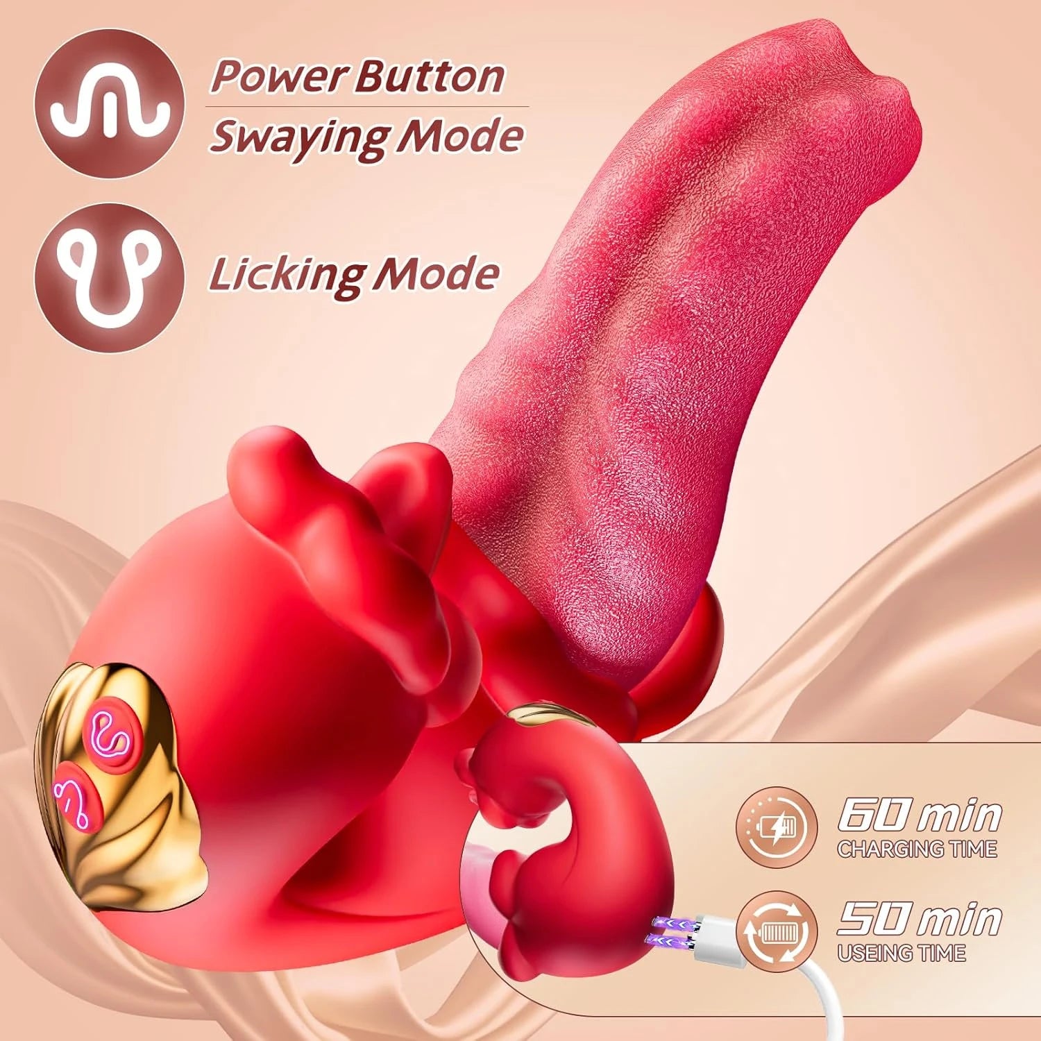 Sex Toys Realistic Heating Tongue Vibrator Women G-Spot Vibrator Clitoral Stimulator Adult Toy Vagina Massager for Female