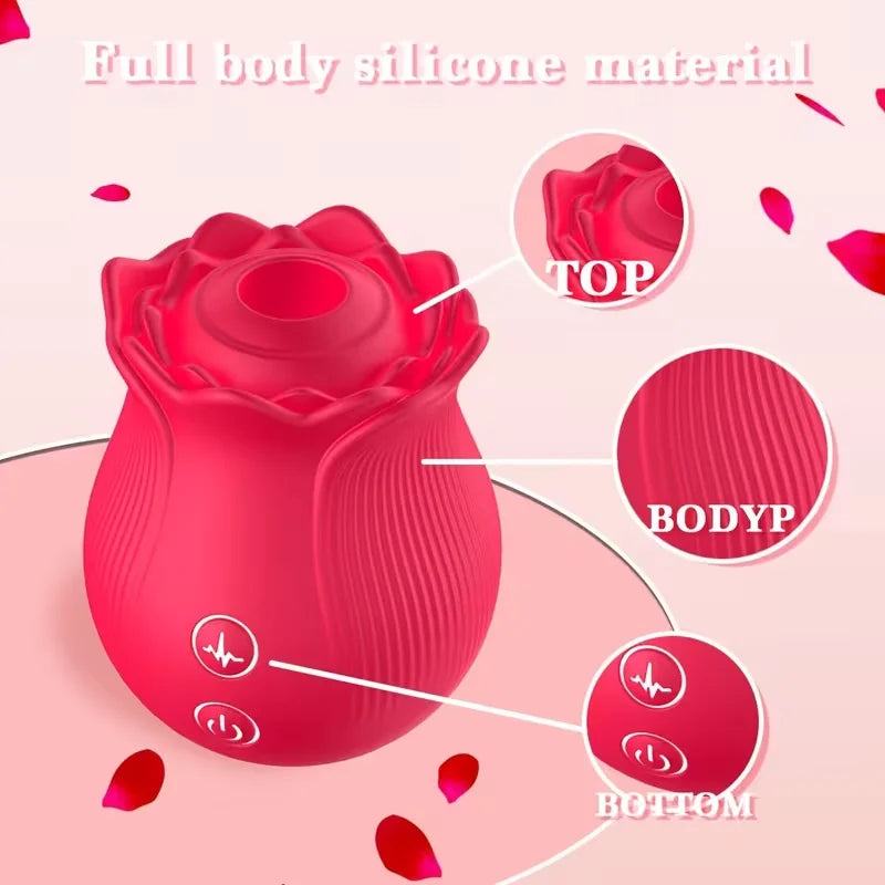 Sex Toy Rose Stimulating Massage Clitoral Suction Device Waterproof Silicone 10 Modes Vibrator Orgasm Masturbator Adult Game Toy